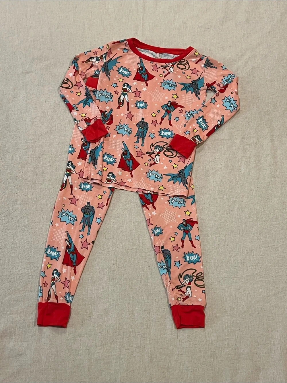 Little Sleepies Pink Super Hero Justice League Pajama Set 4T